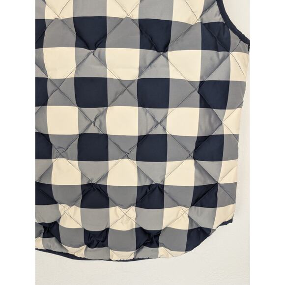 J Crew Excursion Vest Plaid Check Down Filled Quilted Fall Blue White Size S - Picture 9 of 13